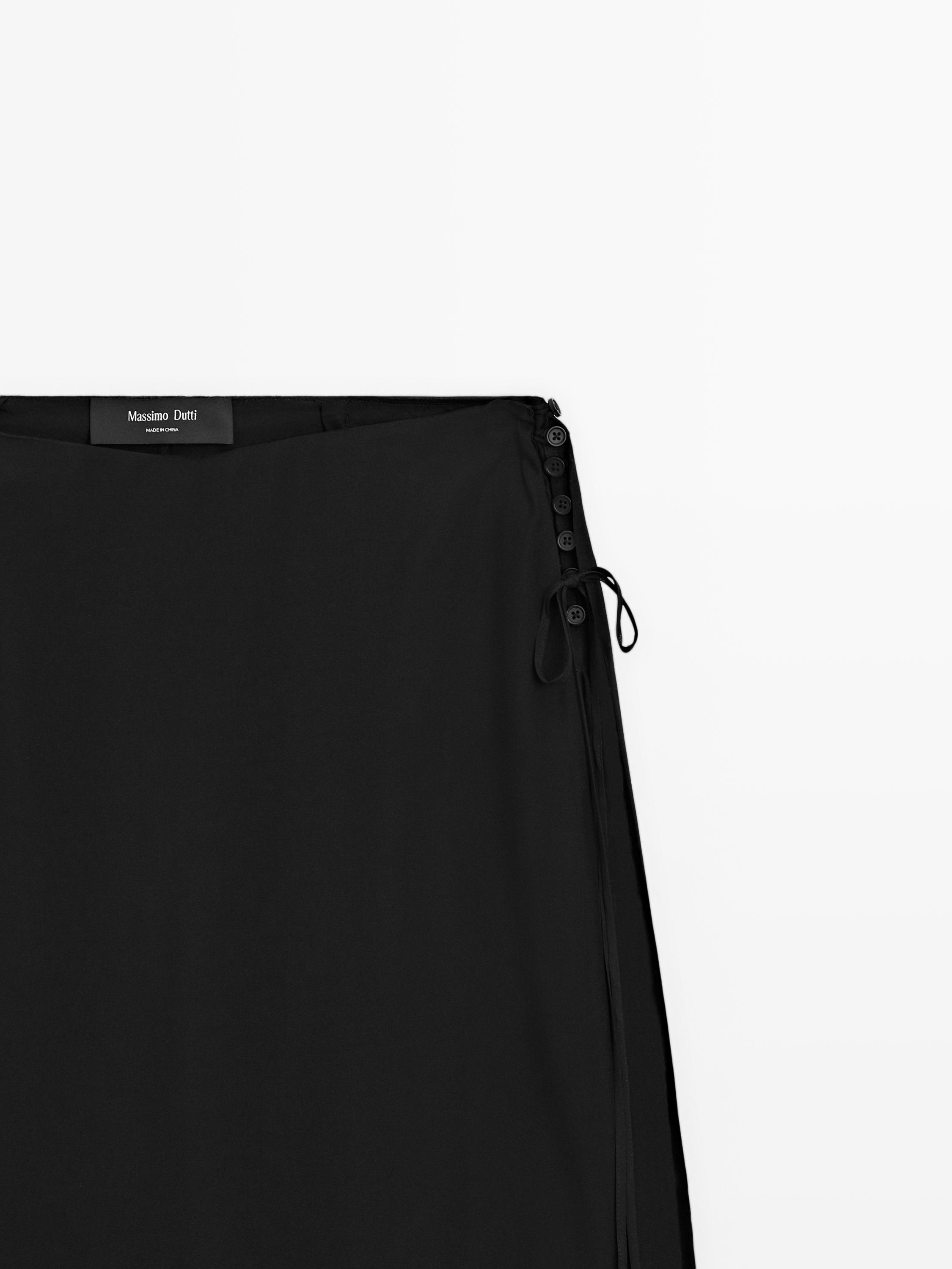 Jupe-culotte longue 100 % soie